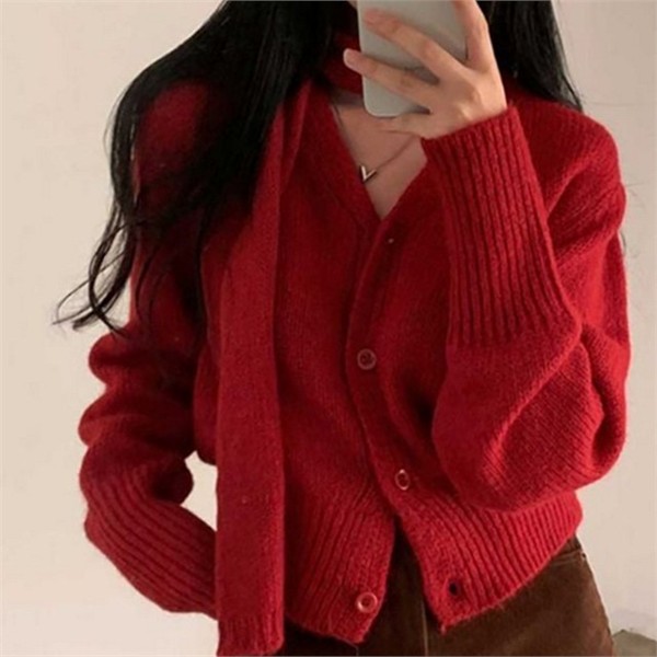 데일리 여성 브이넥 가디건 루즈핏 브이넥 가디건 간절기 가을 - 상품 이미지
