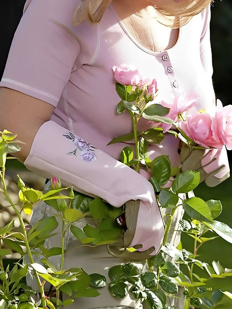 장미 장갑 가든 달린 용접가위 포함 보호 인조가죽 소가죽 가시방지 넝쿨 찔림방지 - 상세 이미지 2