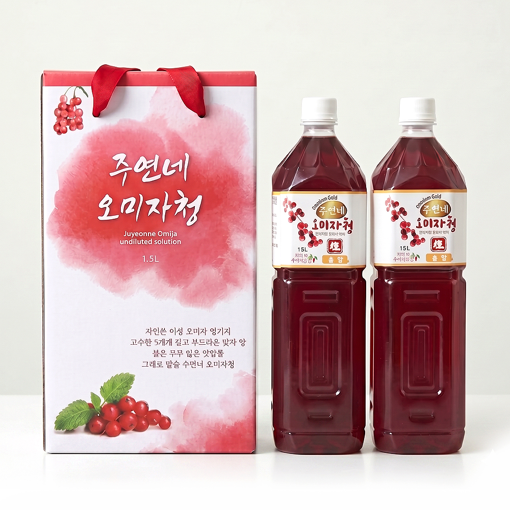 인제 프리미엄 수제 솔잎 오미자청 원액 엑기스 1.5L 2병 임산부 생오미자청 진액 선물 - 상세 이미지 3
