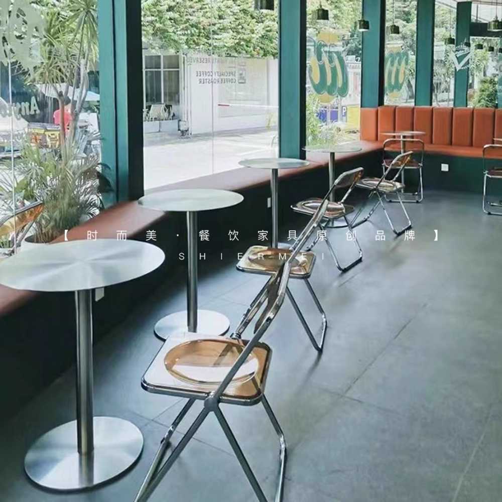 티테이블 금속 탁자 카페 업소용 디저트 스틸 테이블 50cm - 상세 이미지 3