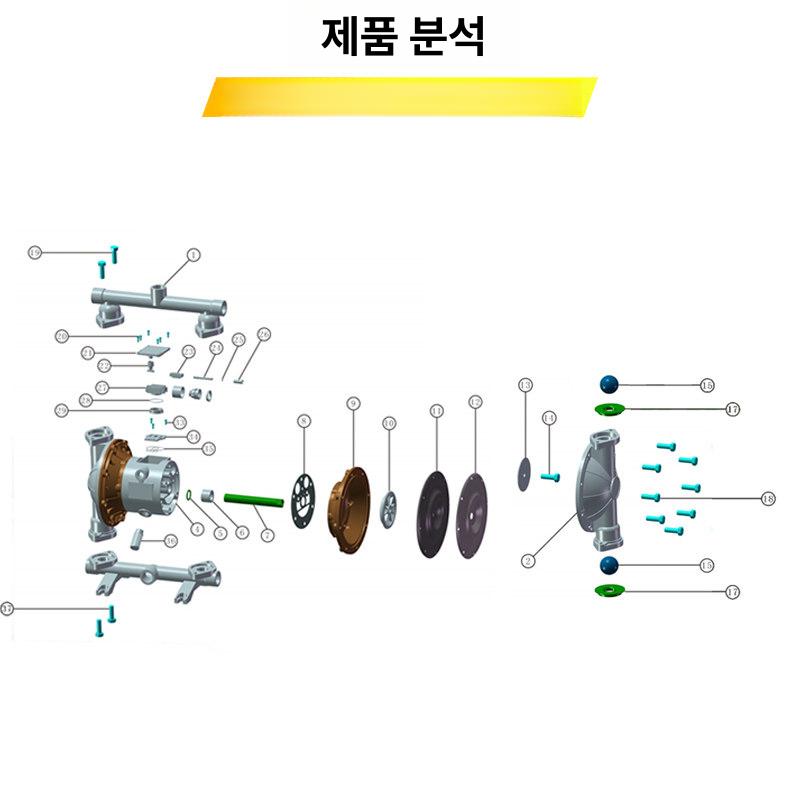 다이아프램 공압분말펌프 부식방지 이송기 내식성 고압 에어 산업용 흡입기 - 상세 이미지 4