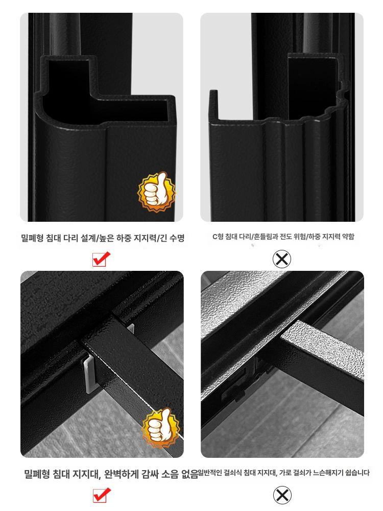조립식 이층침대 기숙사 2층 벙커베드 철제 숙소 성인용 슈퍼싱글 더블데크 프레임 - 상세 이미지 4