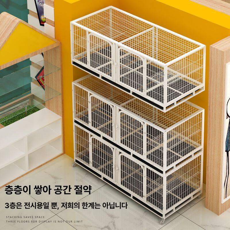 3단 케이지 대형 견사 실내 켄넬 철망 반려견 야외 가정용 분리장 고양이철장 - 상세 이미지 2