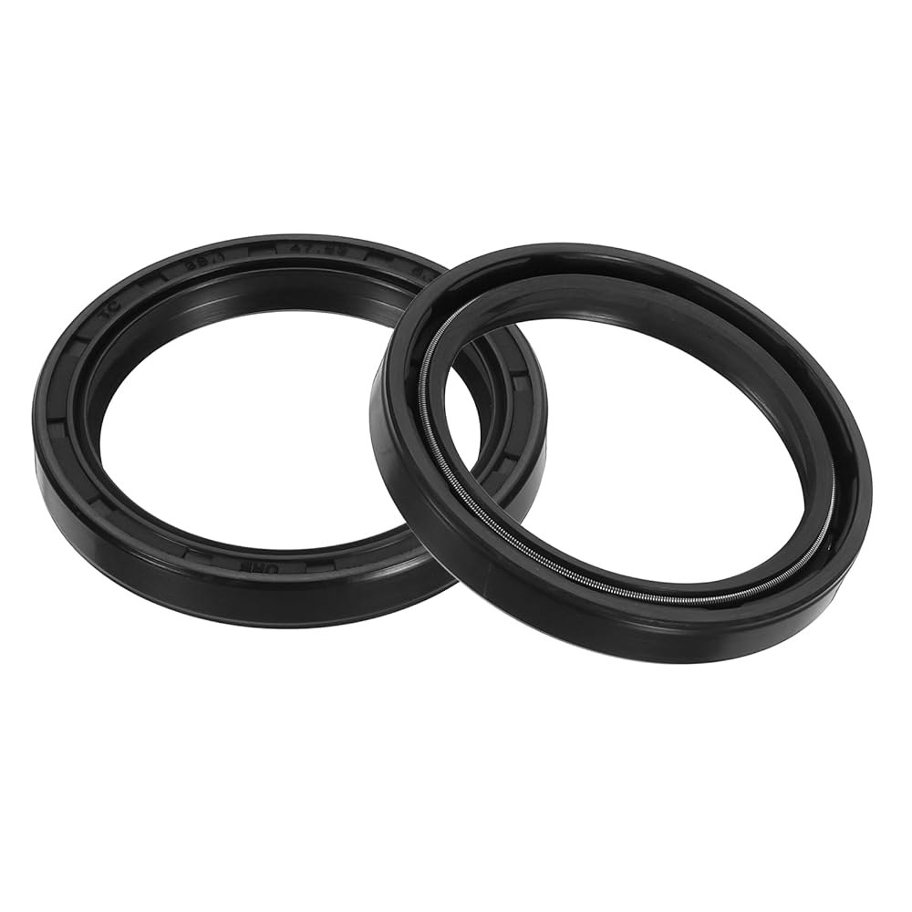 uxcell 2Pcs 오일 씰, 1.5 x1.88 x0.26 TC 니트릴 고무 더블 립 커버 샤프트 씰 38.1 x 47.63 6.5mm, 기계식 자동차 베어링 샤프트용 스프링 - 상품 이미지