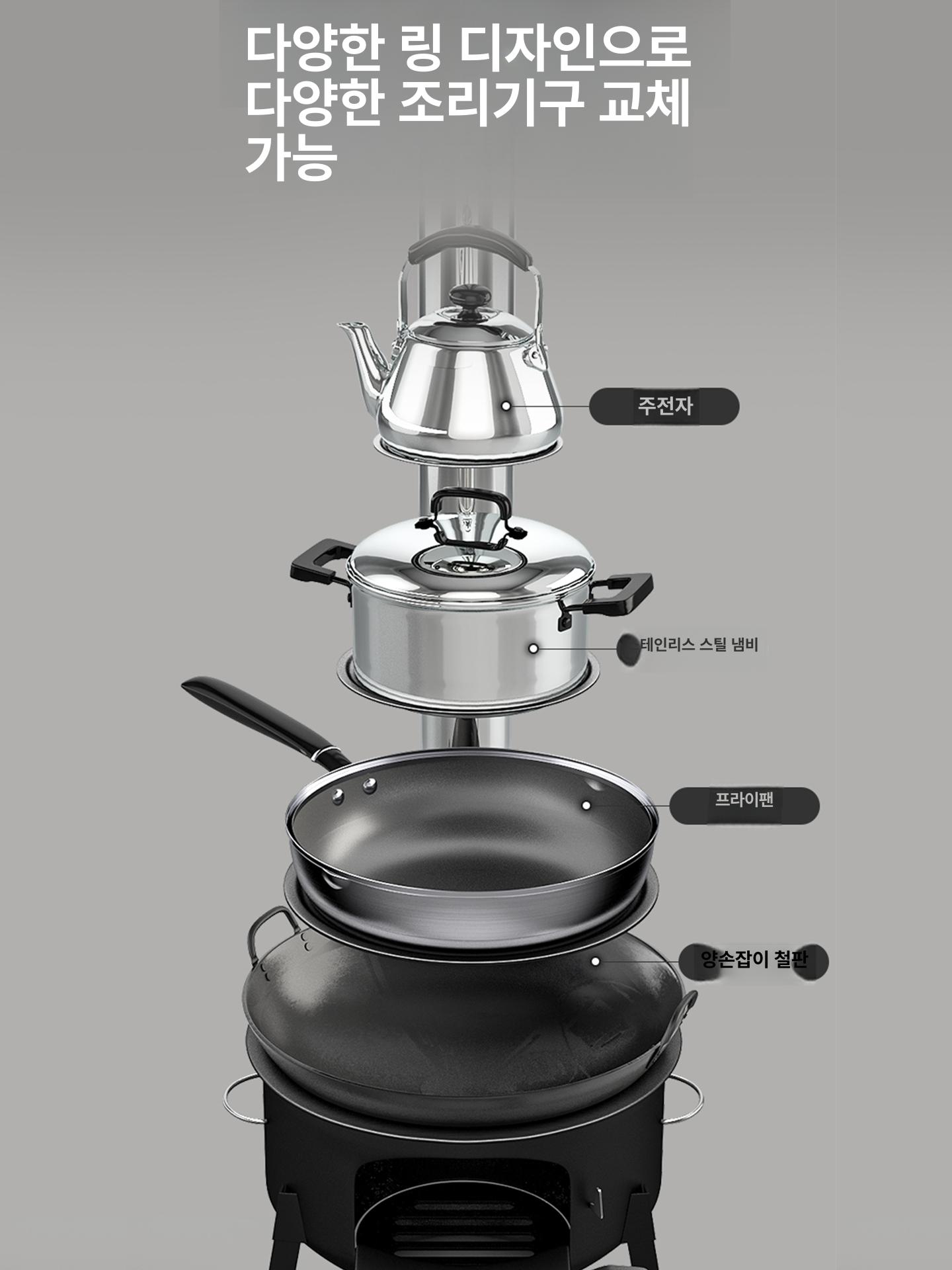 야외 화덕 캠핑 펜션 숯불 훈제 화로대 캠프파이어 바베큐그릴 무쇠 꼬치구이 - 상세 이미지 5