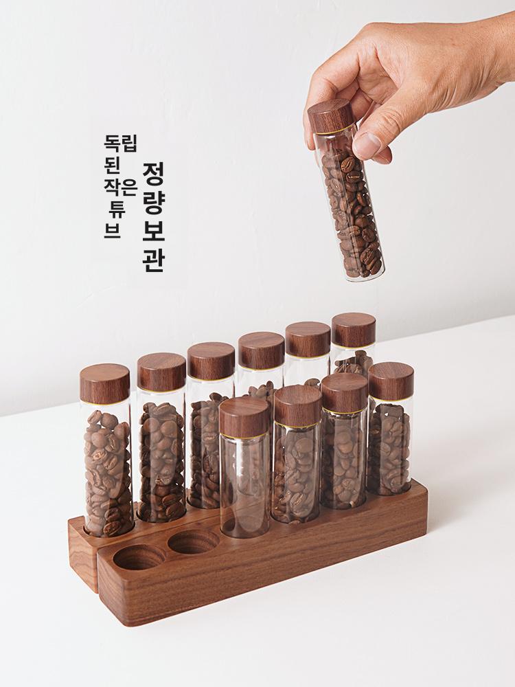 보관통 밀폐 진열 원목 원두 소분용기 디스플레이 커피 - 상세 이미지 2