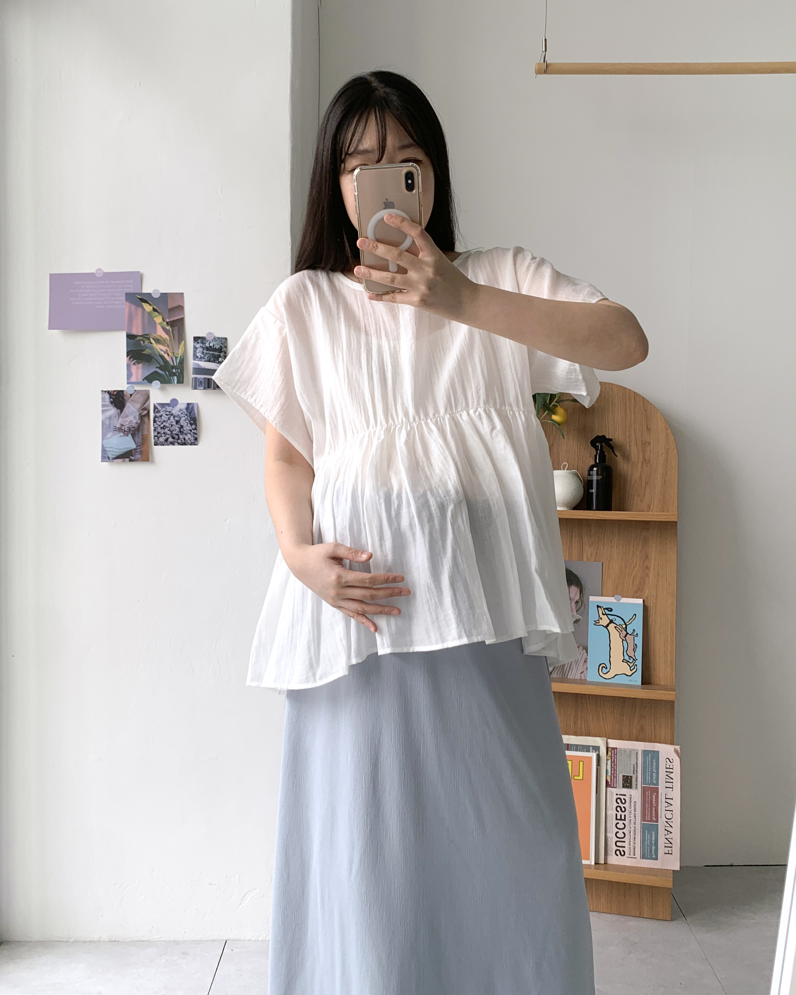 리유 셔링블라우스 임산부블라우스 빅사이즈블라우스 - 상세 이미지 3