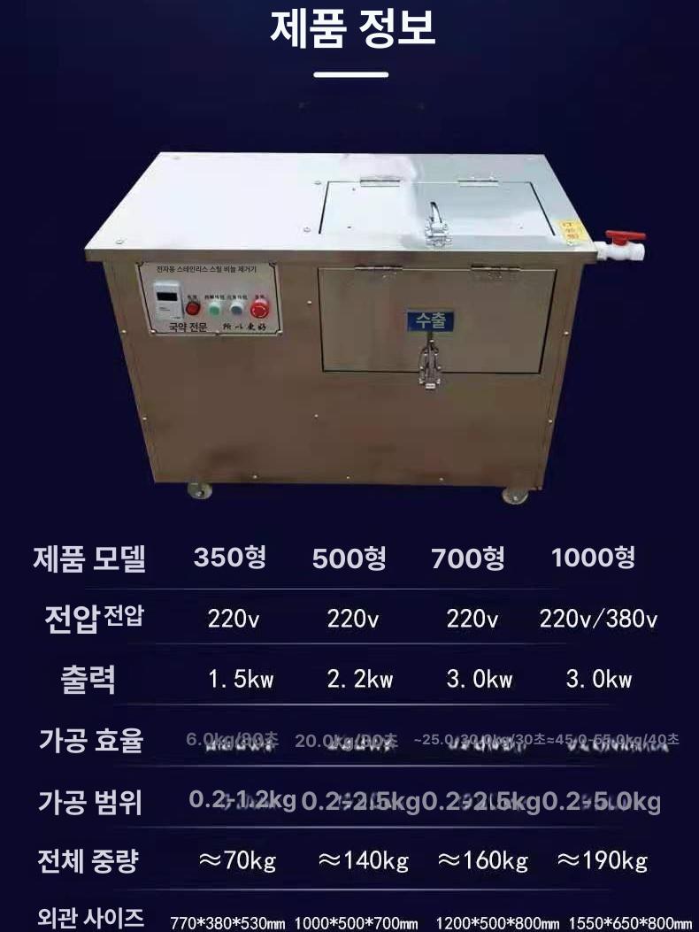 비늘제거기 대형 업소용 자동 수산물가공 비늘칼 횟집 - 상세 이미지 3