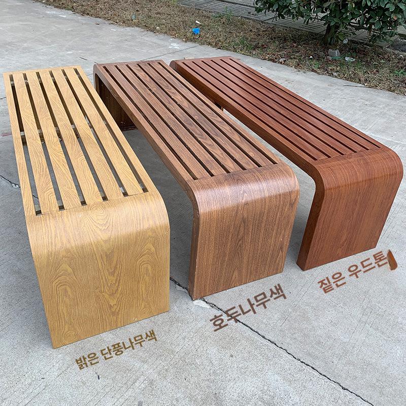 우드 야외용벤치 테라스 의자 방부목 원목벤치 등벤치 평상 평벤치 펜션 버스정류장 - 상품 이미지