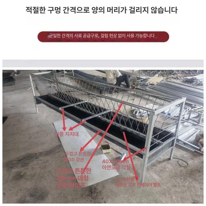 강철 염소먹이통 스테인레스 염소사료통 배식통 축산 급식 사료급여기 식수 새끼양 - 상세 이미지 5