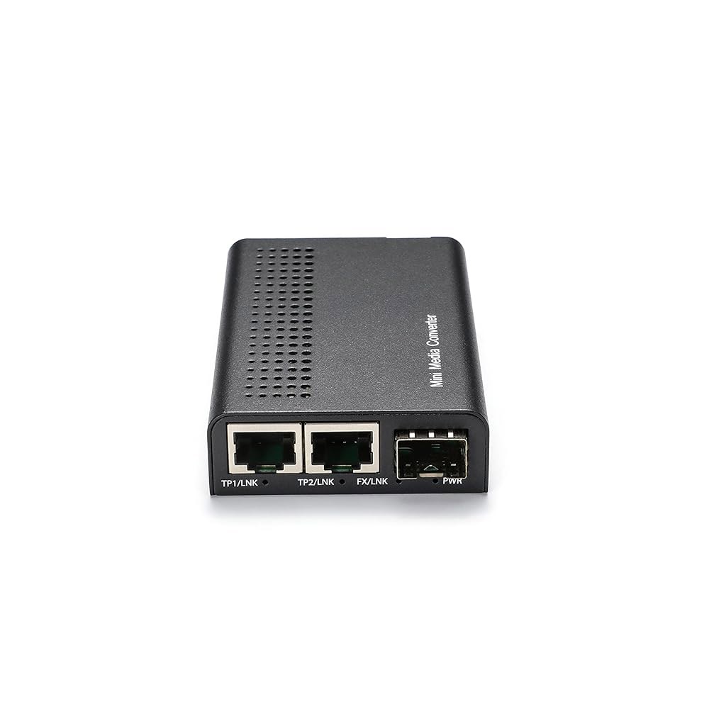 언매니지드 2X 10/100/1000Base-T RJ45 to 1000Base-X 미디어 AC - 5~12V 또는 SFP, 컨버터, 기가비트 옵션 100V~240V DC 이더넷 - 상품 이미지
