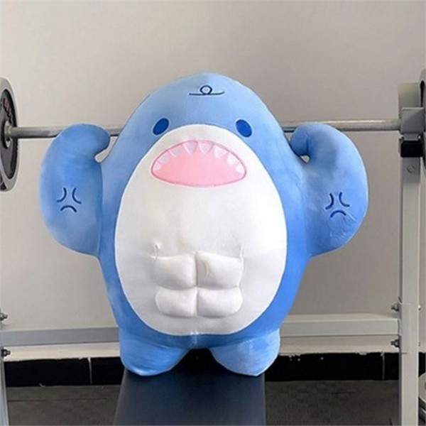 부드러운 상어 봉제 인형 귀여운 근육 상어 인형 선물용 대형 - 상품 이미지