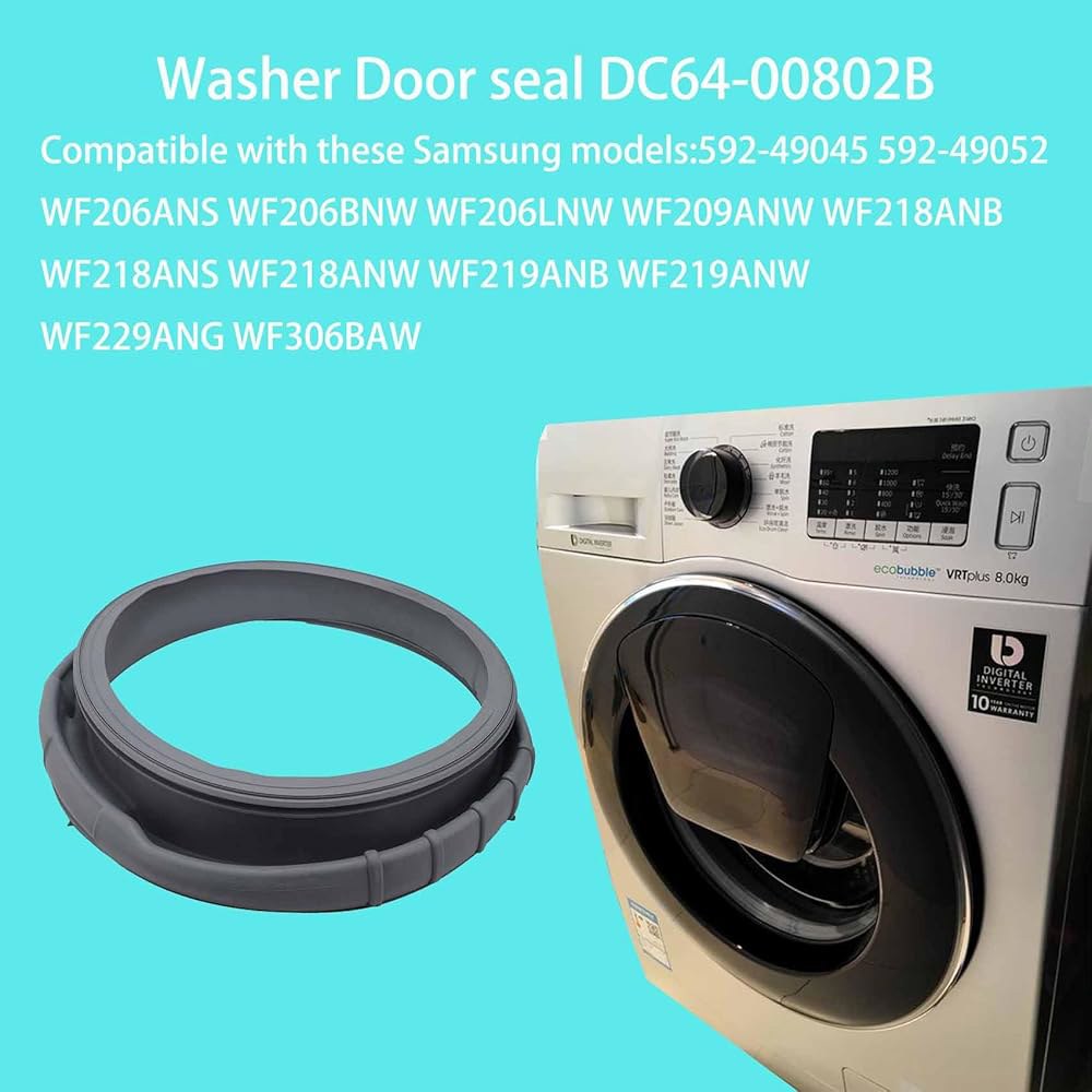 업그레이드된 DC64-00802B 도어 개스킷 부트 씰 다이어프램 삼성 와셔 WF42H5000AW WF42H5200AP WF42H5200AF /A2-00이 DC97-18094B - 상세 이미지 2