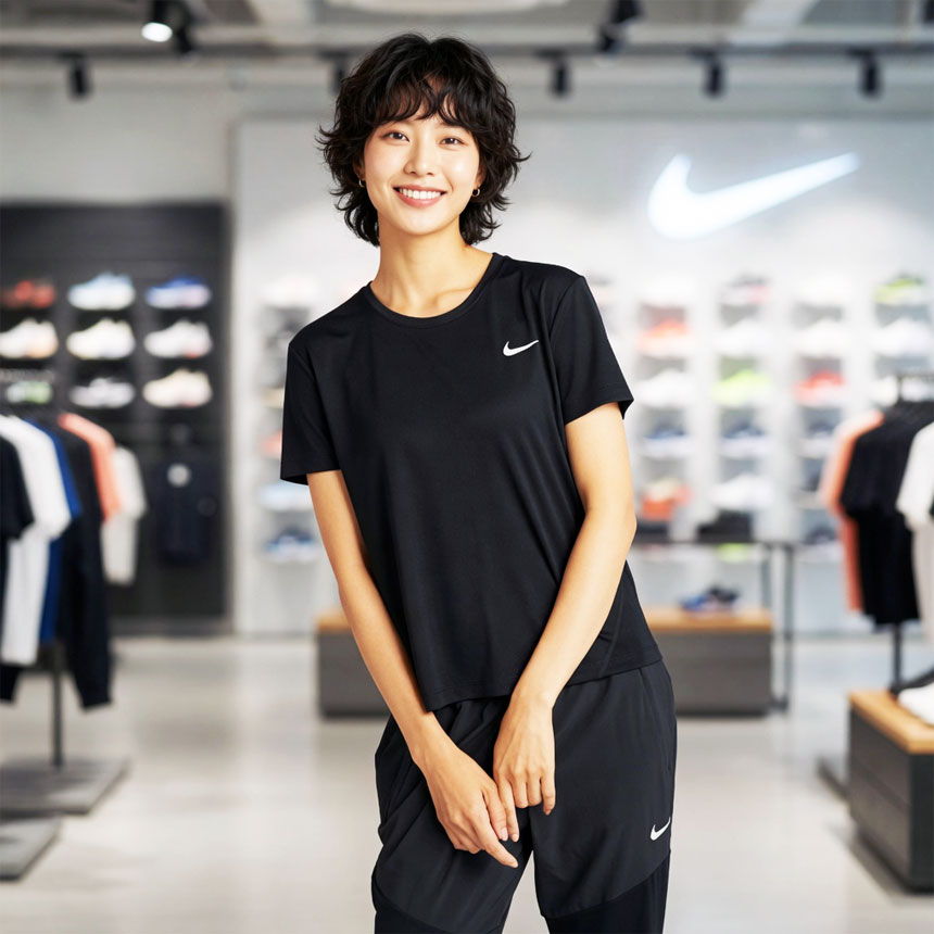 나이키 드라이핏 마일러 여성 반팔 러닝탑 티셔츠 AJ8122-010, XL 이미지 6