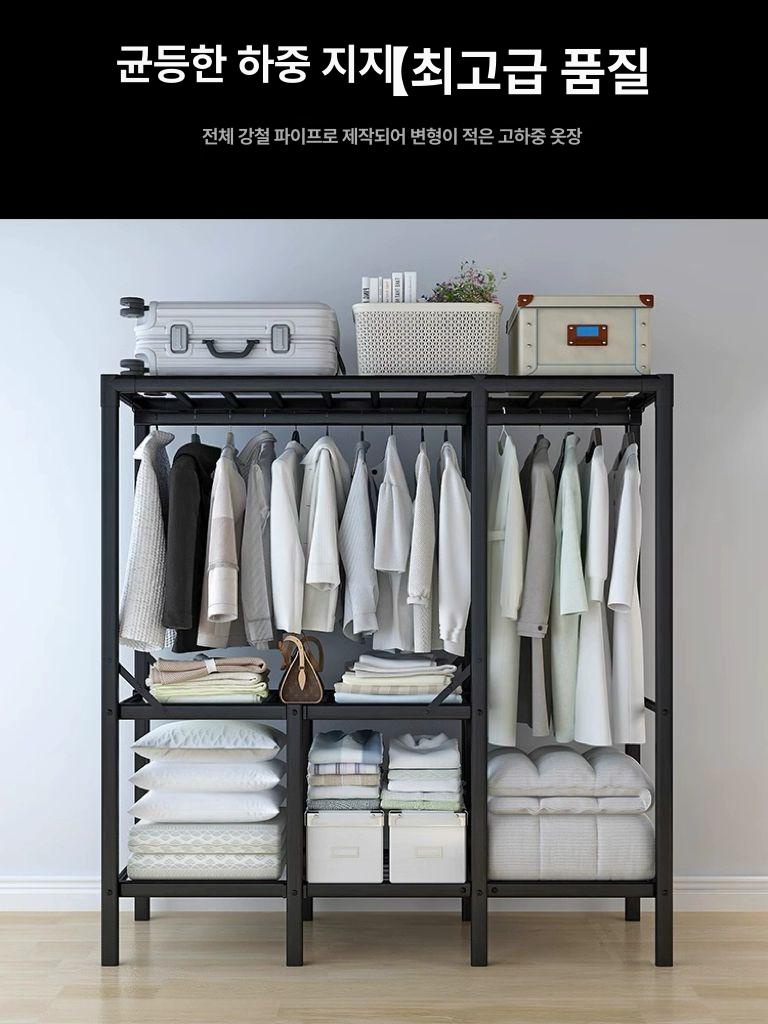 간편 옷장 접이식 장롱 폴딩옷장 원룸 간이 조립식 설치 자취방 - 상세 이미지 4