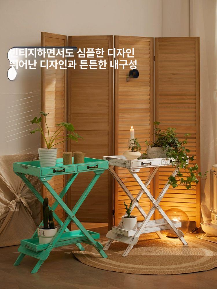 빈티지 화분진열대 철제 스탠드 발코니 거실 화분받침대 정원 화분거치대 원형 장식 - 상세 이미지 5