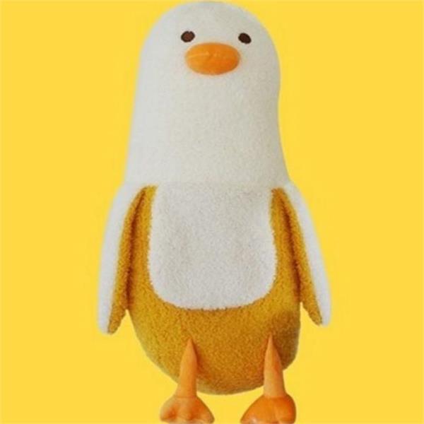 봉제 바나나 오리 인형 애착 오리 인형 아이인형 소형 침대 - 상세 이미지 2
