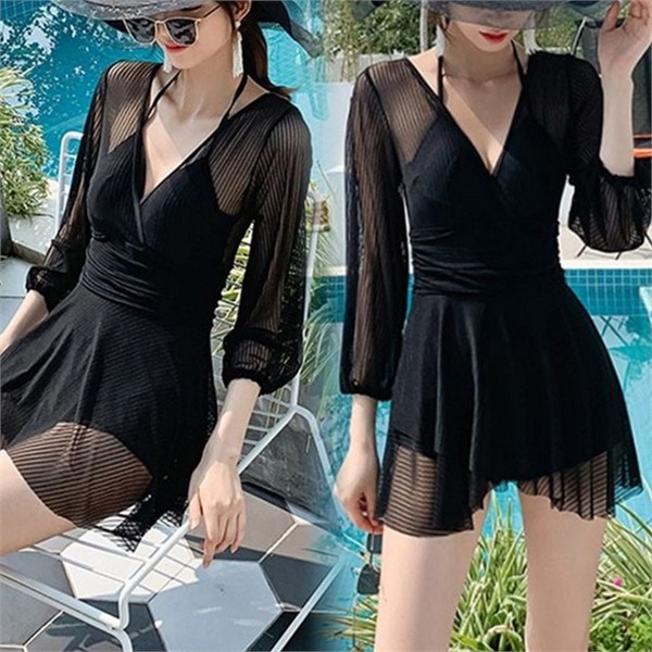 리조트 체형커버 수영복 스타일 여성 시스루 수영복 드레스 비치 - 상품 이미지