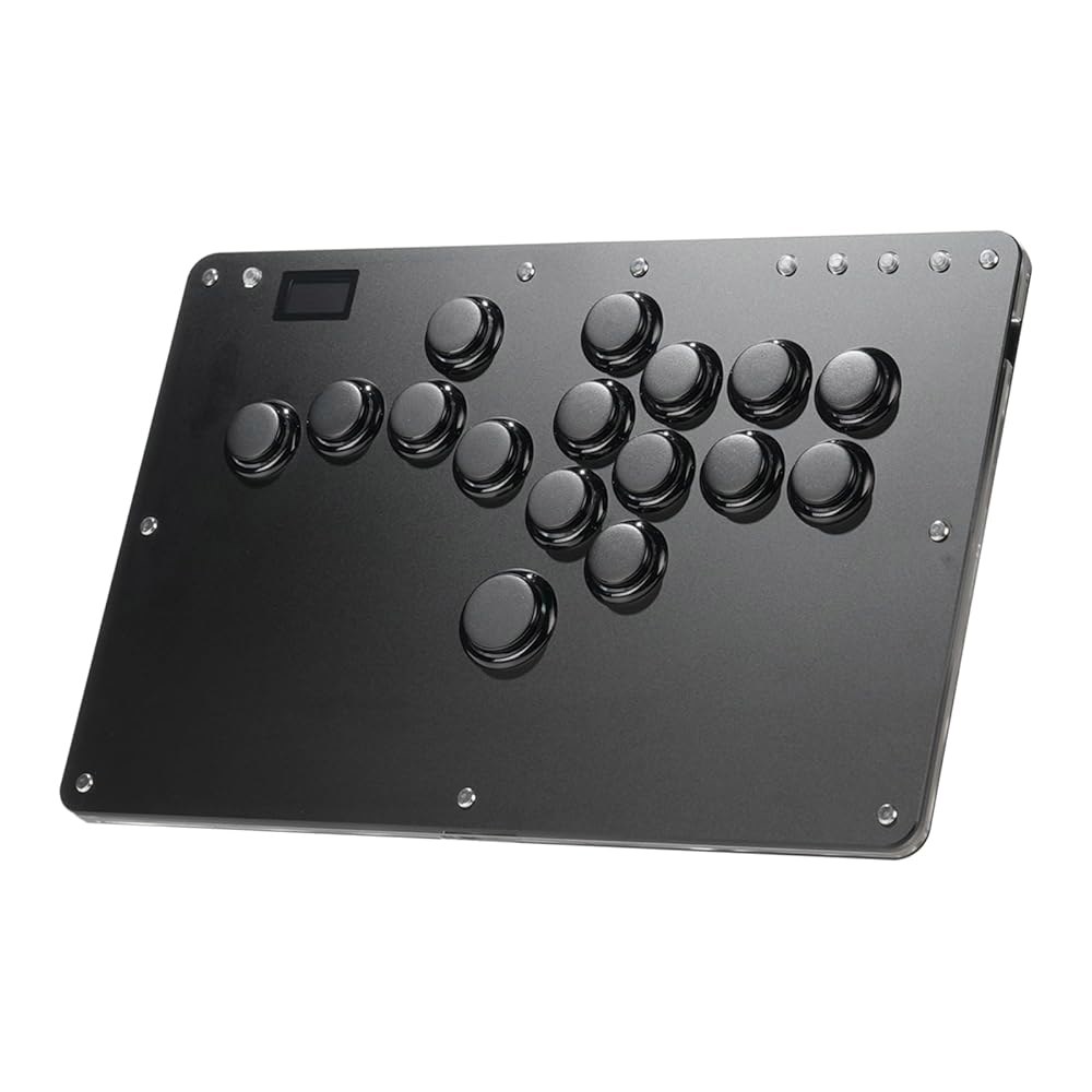 Haute42 레버리스 컨트롤러 아케이드 스틱 R16 블랙 컨트롤러(림 포함), 프리미엄 컨트롤러(PC /PS4 / 스위치 게임용 크리스탈 로우 프로파일 핫 스왑 및 SOCD 지원 - 상품 이미지