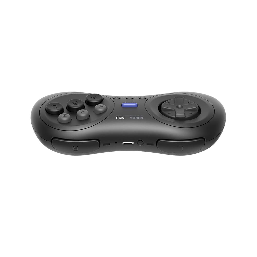 스위치, PC 윈도우, MacOS, 안드로이드, 라즈베리 파이(세가 제네시스 및 세가 메가 드라이브 스타일 포함)용 8Bitdo M30 무선 블루투스 컨트롤러 레트로 게임패드(블랙 - 상세 이미지 3
