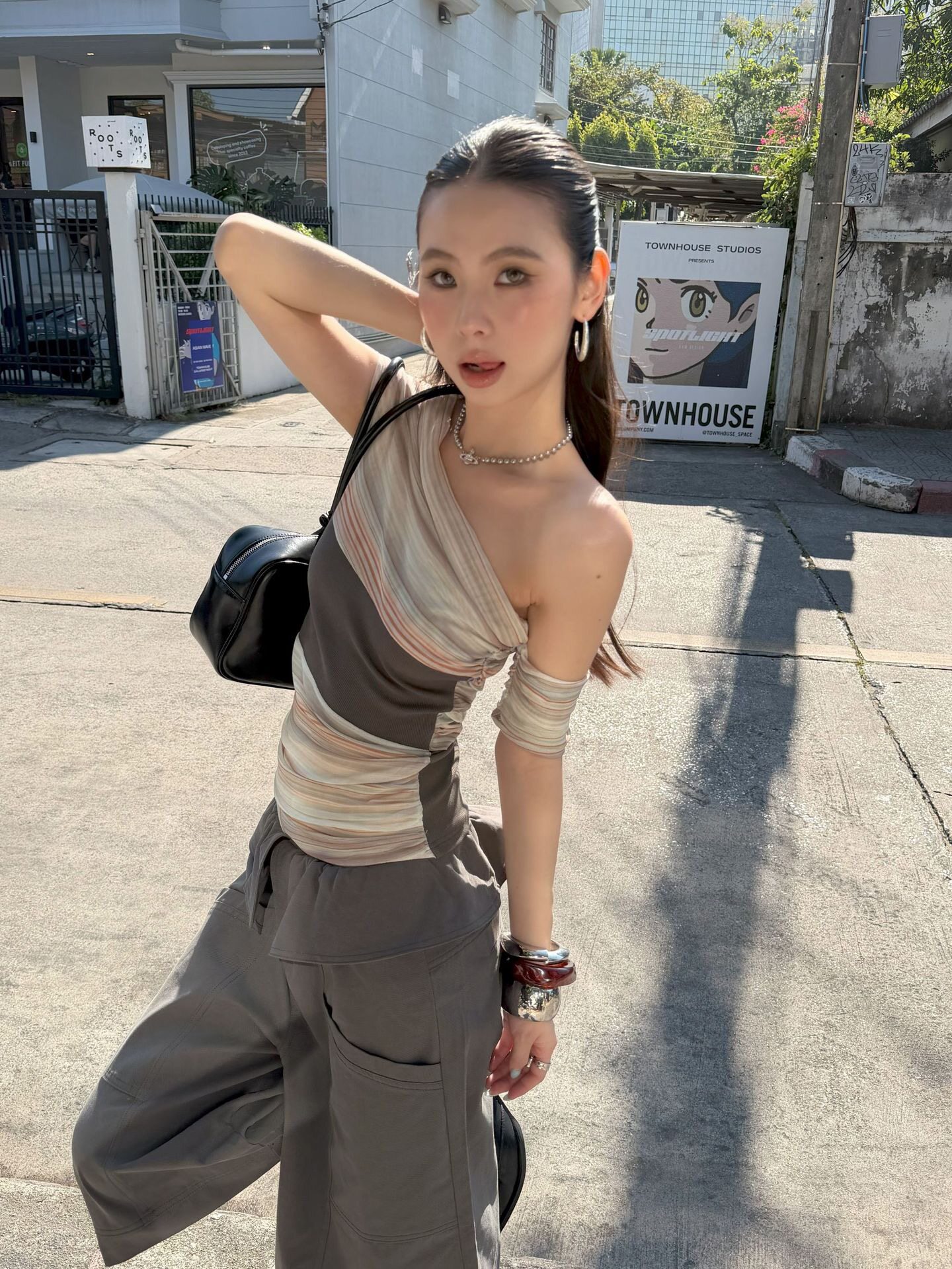 MUCHZHI 카프리팬츠 프릴 카고 버뮤다팬츠 여성반바지 이미지 6