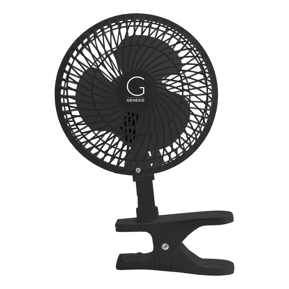 Genesis 15.2cm(6인치) 클립 컨버터블 테이블 탑 조용한 (A1CLIPFANBLACK 속도 팬 - 블랙 가지 및 가정, 이상적, 기숙사에 두 사무실, - 상품 이미지
