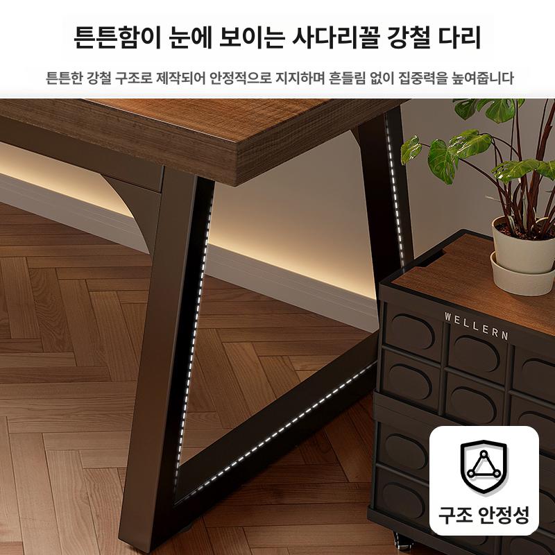 원목 데스크탑 게이밍 모던 스터디 작업대 책상 사무실 가구 다크월넛 학생용 사무용 - 상세 이미지 3