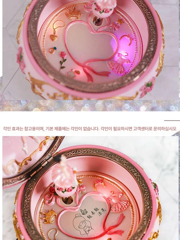 보석함 빈티지 회전발레리나 선물 유럽클래식오르골 뮤직박스 우드박스 수정구 - 상세 이미지 3