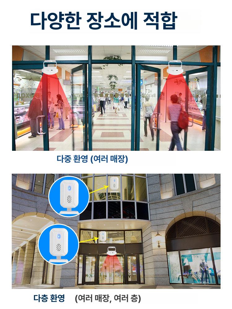 무선 웰컴벨 적외선 센서 출입문 경보 도어벨 알람 동작감지 - 상세 이미지 4