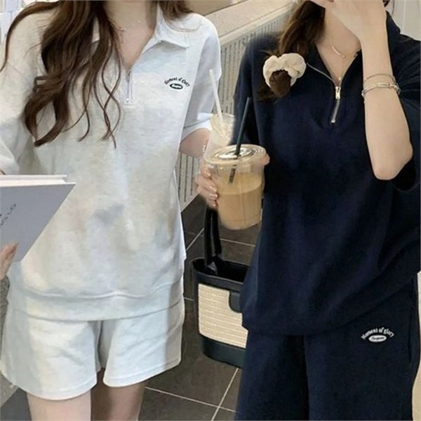 데일리 여성 여름 트레이닝복 상하복 반팔 반바지 상하 운동복 - 상품 이미지