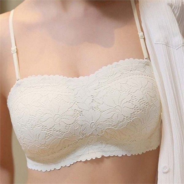 노와이어 여성 튜브 탑 브라 웨딩 오프숄더 브라 탑 심리스 - 상품 이미지