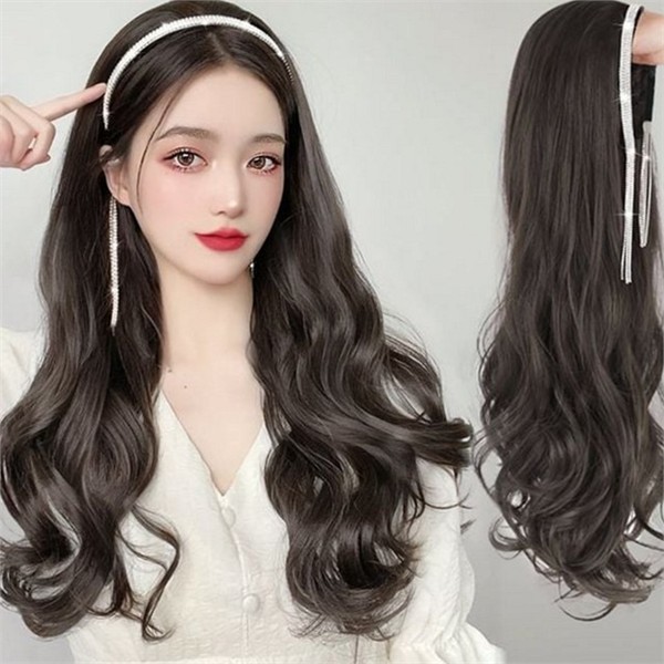 헤어밴드 여성 머리띠 가발 머리띠형 머리띠 가발 웨이브 패션 헤어 - 상품 이미지