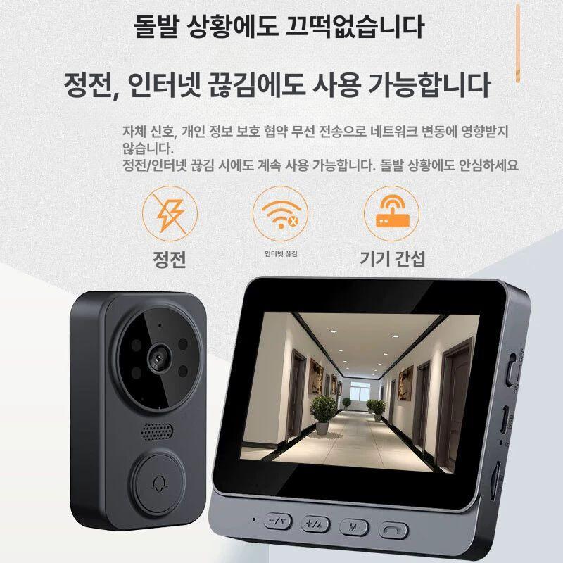 비디오폰 인터폰 모니터링 빌라 양방향 아파트 호출 초인종 카메라 고화질 도어폰 - 상세 이미지 4