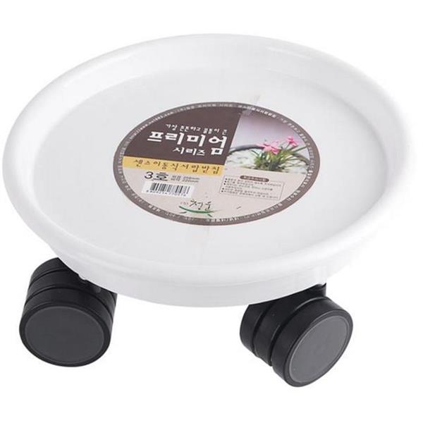 원형 이동식 화분 받침 달린 바퀴형 화분 받침 플라스틱 가드닝 - 상세 이미지 2