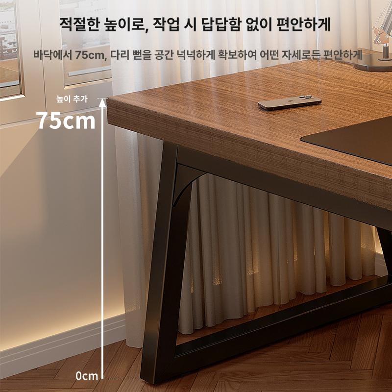 원목 데스크탑 게이밍 모던 스터디 작업대 책상 사무실 가구 다크월넛 학생용 사무용 - 상세 이미지 2