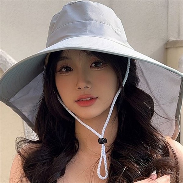 와이드챙 넓은 챙 버킷 햇 자외선 여름 버킷 햇 바캉스 - 상품 이미지