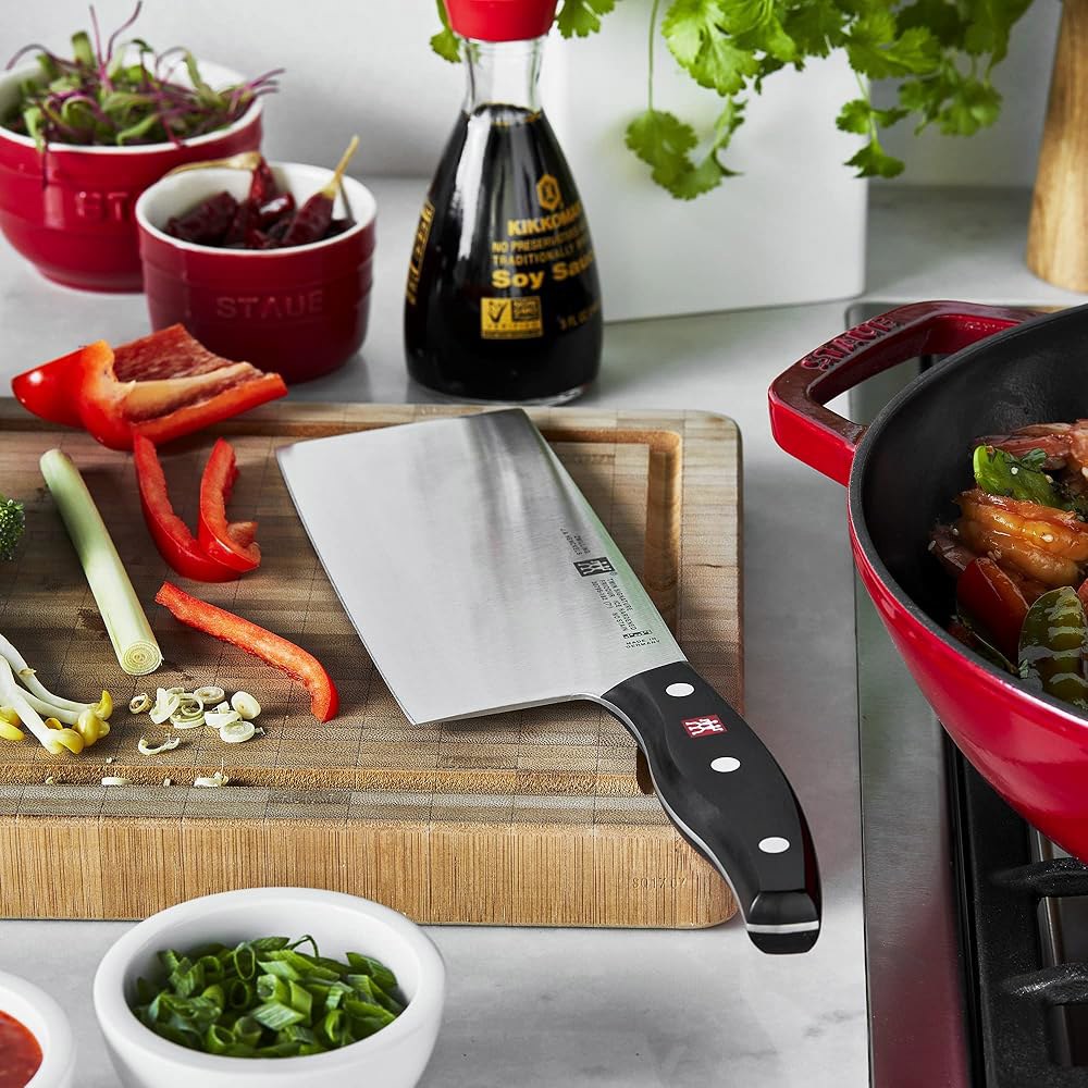 ZWILLING 트윈 시그니처 중국 셰프 나이프, 중국식 칼, 7인치, 스테인리스 스틸, 블랙 Stainless Steel 7 - 상세 이미지 2