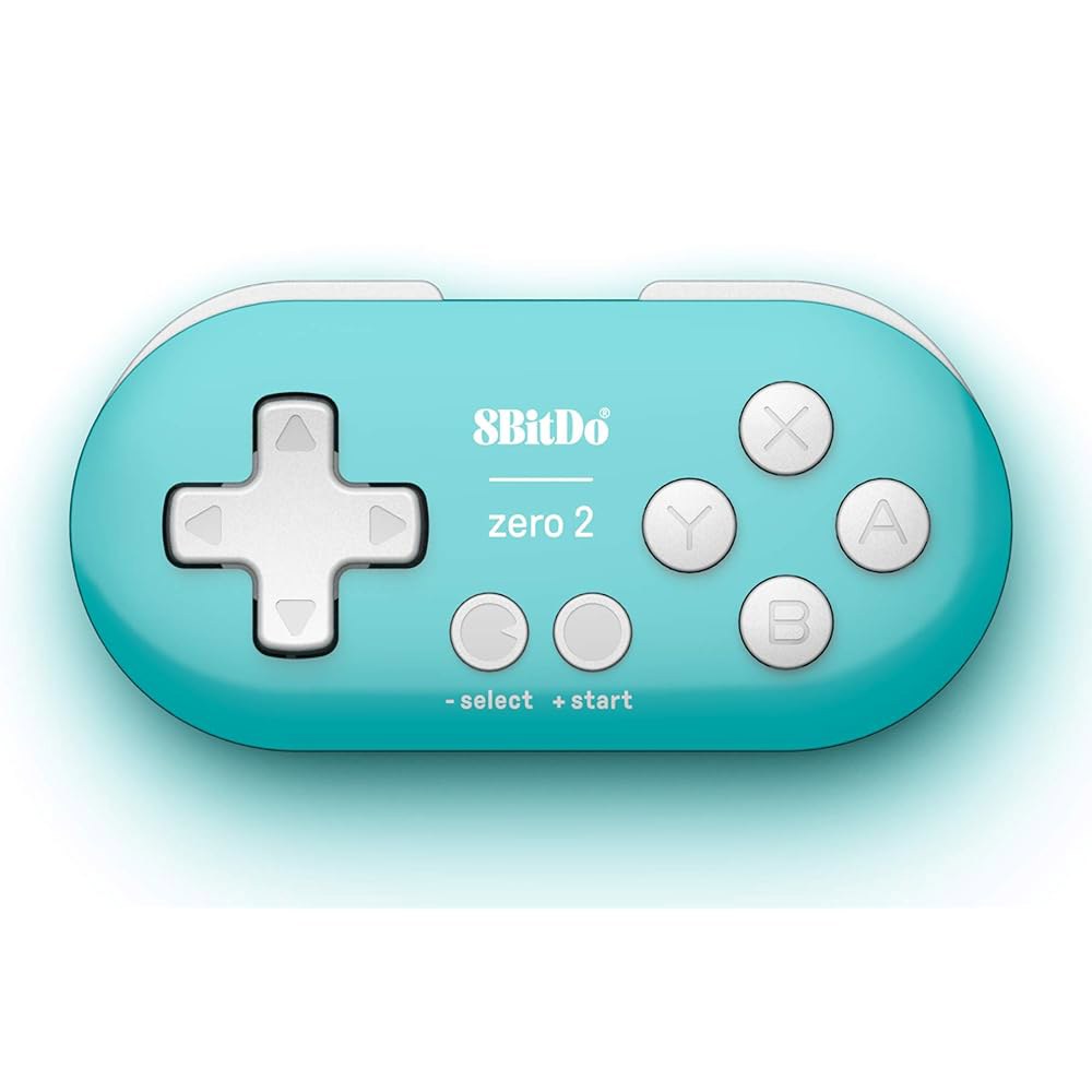 Nintendo Switch, Windows, Android 및 macOS용 Nargos 8Bitdo Zero 2 블루투스 키 체인 크기 미니 컨트롤러(Turquoise Editi - 상품 이미지
