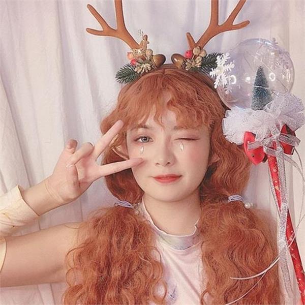 귀여운 머리띠 연말 여성 머리띠 가을 겨울 공연 - 상품 이미지