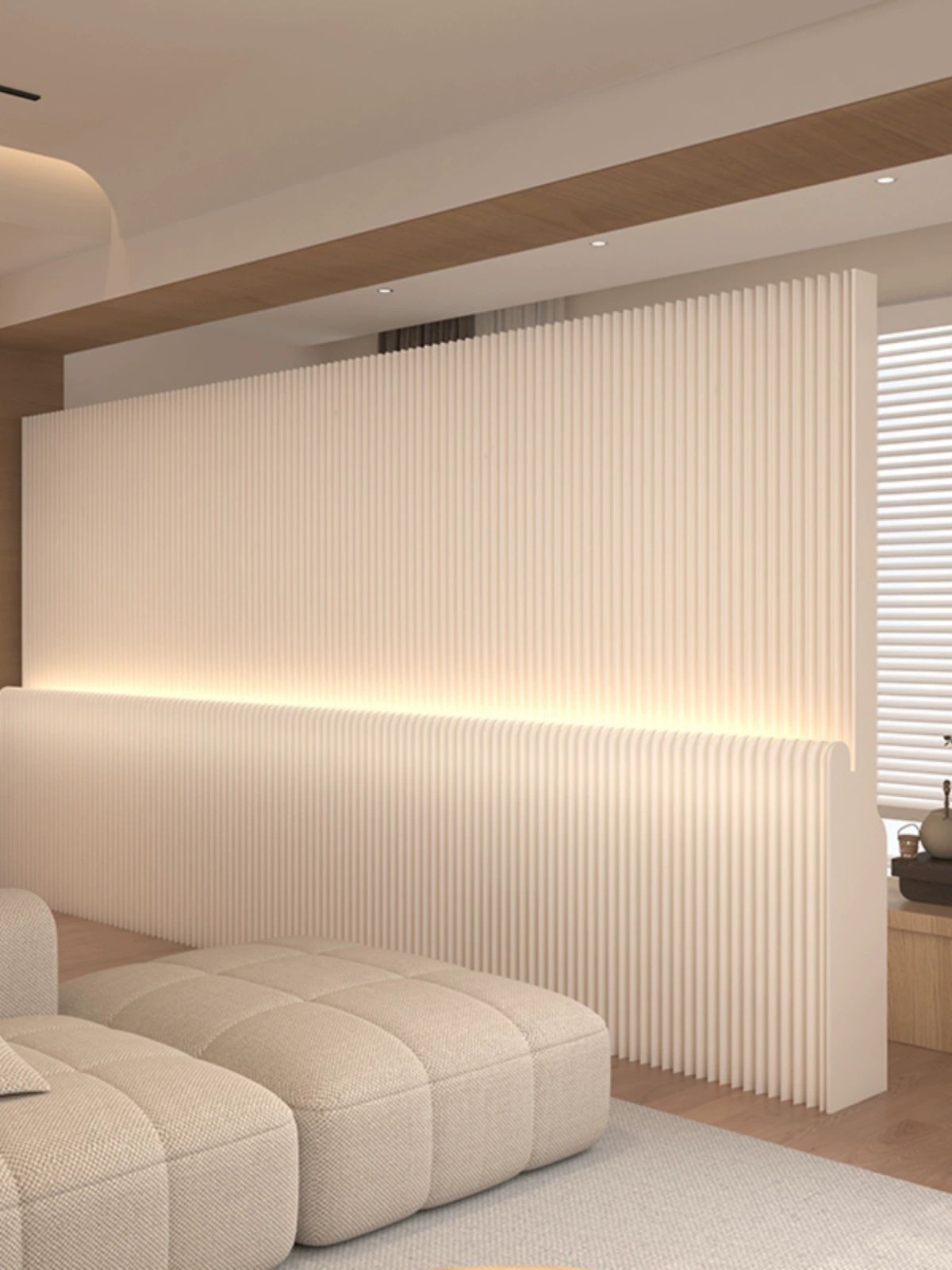 공간분리 파티션 조명 가림막 LED 인테리어 가정용 길이 200cmx높이 160cmx너비 26cm - 상품 이미지