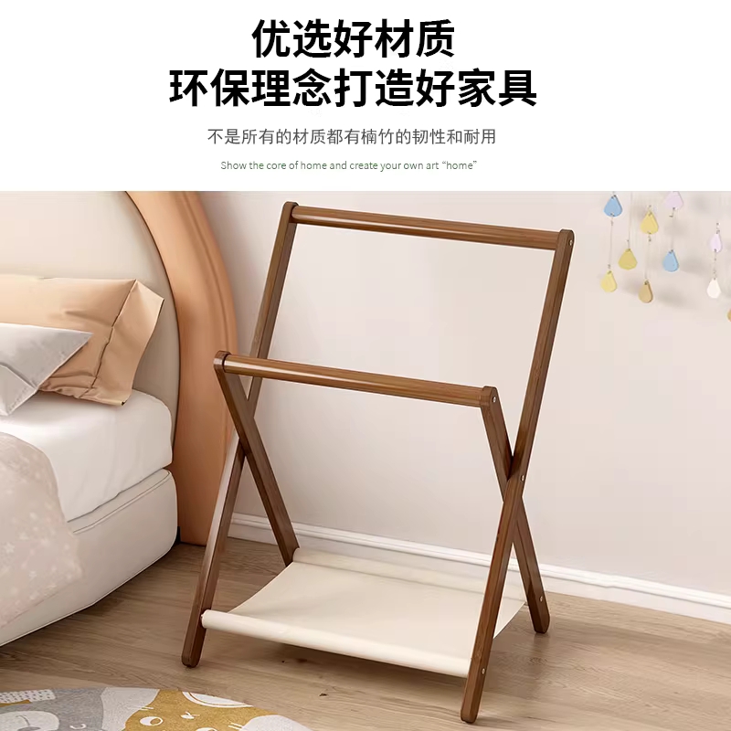 원목 수건걸이 스탠드 주방 옷걸이 높이 타올 행거 50cm - 상세 이미지 2