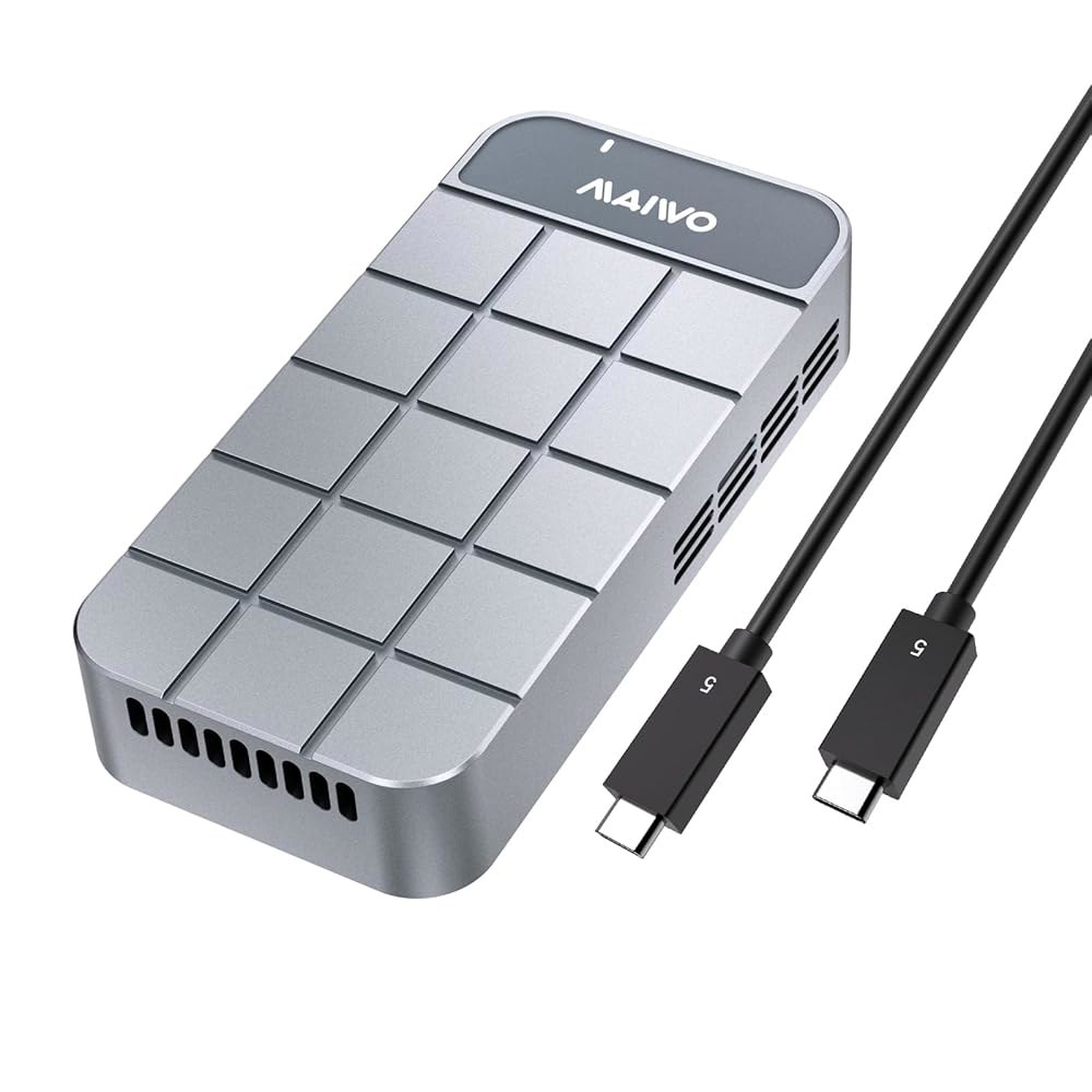 MAIWO 80Gbps M.2 NVMe SSD 인클로저, 및 울트라/M4 PCIe 프로/맥 포함, Thunderbolt5/4 프로)와 미니(M4 맥스/M3 포트 2280mm 스튜디 - 상품 이미지