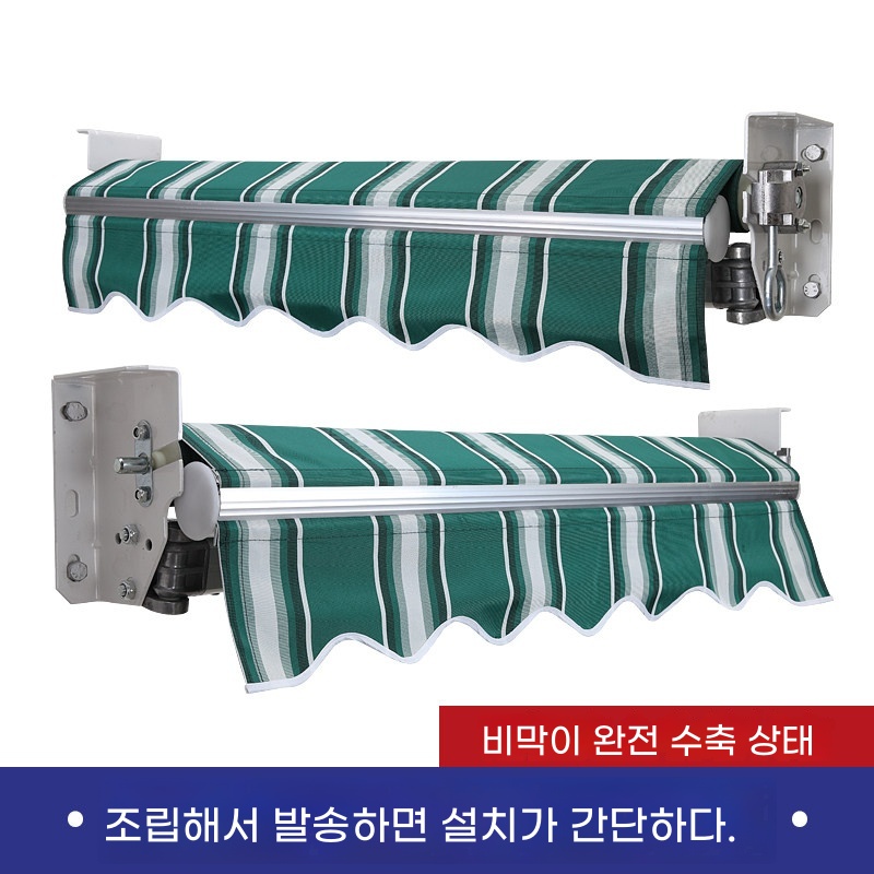벨라로크 수동 어닝 캐노피 그늘막 차양막 출입구 농막 K. 두꺼움 폭 4m 연장 1.5m - 상세 이미지 2