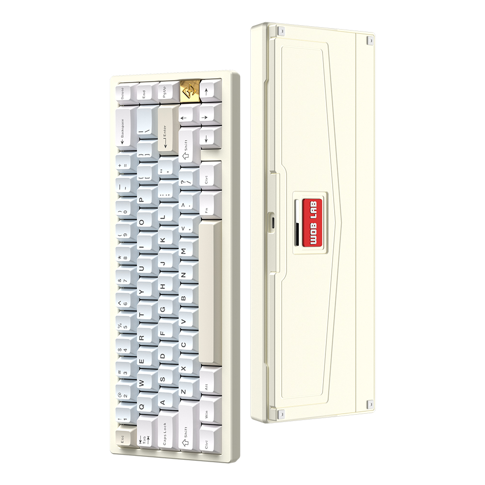 [국내정품] WOB ZEN65 풀 알루미늄 기계식 커스텀 키보드 치즈화이트, LITE(바이올렛축) - 상품 이미지