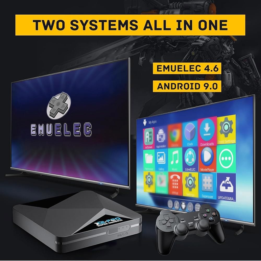 37000개 이상의 게임 비디오 콘솔 EmuELEC 4.6 /Android 9.0 in 1, 게임패드 인사이드 2개, 2.4G+5G 및 BT 5.0을 갖춘 Kinhank 슈퍼 X2 - 상세 이미지 3