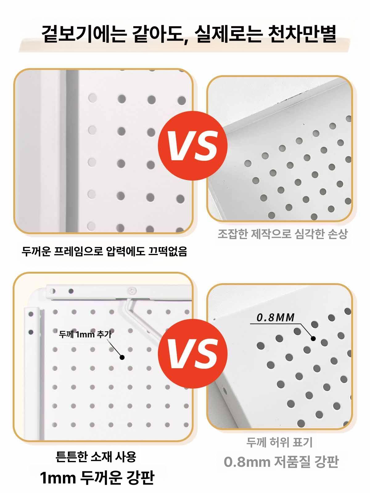 책상용 타공판 철망 철제 핸드폰 스탠드형 네트망 거치대 - 상세 이미지 4