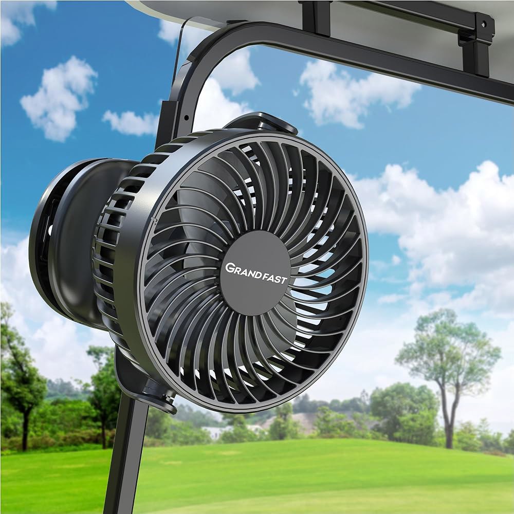 골프 카트 충전식 팬, EZGO Club 배터리 360 작동 Palyer 스피드 Summer 13시간 강력한 Yamaha, Essential Golf 피벗, 온 무선, 카트용 3가 - 상품 이미지