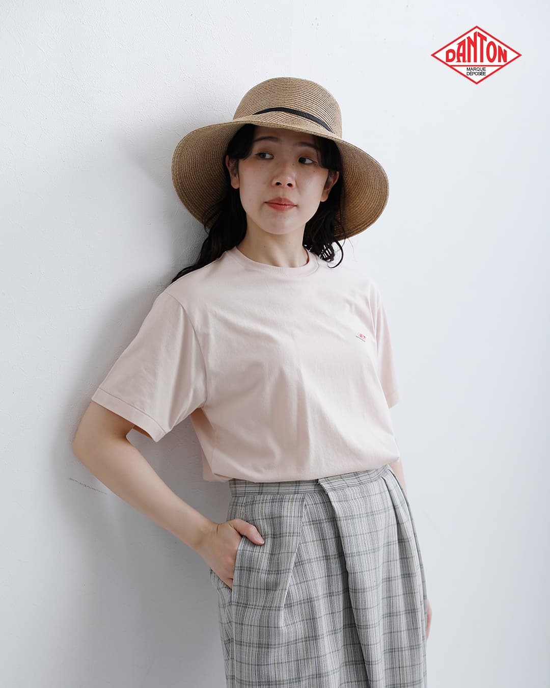 단톤 반팔 티셔츠 크루넥 무지 로고 [26SS] 여성 남성 시원한 가벼운 포인트 부드러운 이미지 8