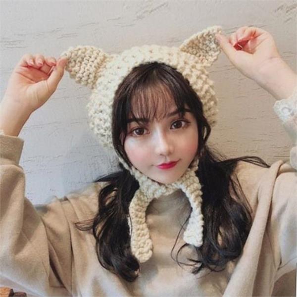 귀여운 여성 뜨개 귀도리 따뜻한 겨울 귀마개 여자용 방한 - 상품 이미지