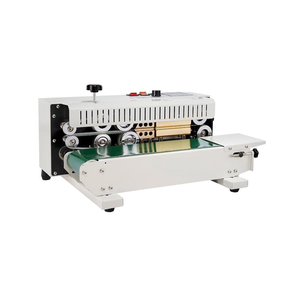 VEVOR 연속 백 밴드 씰링 기계, /6-12mm 씰 폭 0.24-0.47인치, 디지털 온도 제어가 가능한 수평 0.02-0.8mm 비닐봉지 필름용 탄소강 씰링기 - 상품 이미지